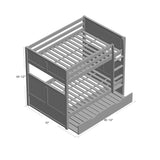 Camaflexi Full over Full Bunk Bed - Panel Headboard - 2 Color Options