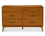 Mid-Century Six Drawer Dresser - 5 Color Options