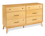 Mid-Century Six Drawer Dresser - 5 Color Options