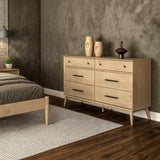 Mid-Century Six Drawer Dresser - 5 Color Options
