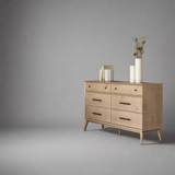 Mid-Century Six Drawer Dresser - 5 Color Options