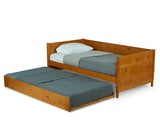 Mid-Century Modern Twin Size Day Bed with Twin Trundle - 3 Color Options