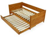 Mid-Century Modern Twin Size Day Bed with Twin Trundle - 3 Color Options