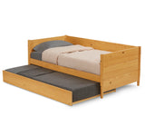 Mid-Century Modern Twin Size Day Bed with Twin Trundle - 3 Color Options