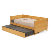 Mid-Century Modern Twin Size Day Bed with Twin Trundle - 3 Color Options