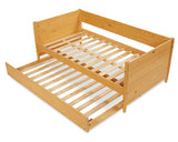 Mid-Century Modern Twin Size Day Bed with Twin Trundle - 3 Color Options