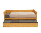 Mid-Century Modern Twin Size Day Bed with Twin Trundle - 3 Color Options