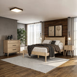 Mid-Century Panel Bed - 5 Color Options/4 Size Options