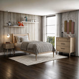 Mid-Century Panel Bed - 5 Color Options/4 Size Options