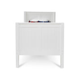 Camaflexi Twin Size Tall Platform Bed - Panel Headboard - White Finish