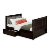 Camaflexi Full Size Tall Platform Bed - Mission Headboard - 2 Color Options