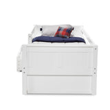 Camaflexi Panel Headboard - Twin Size Day Bed with Front Guard Rail & Drawers or Trundle - 2 Color Options