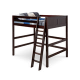 Camaflexi High Loft Bed - Panel Headboard - Cappuccino Finish - Twin or Full Size