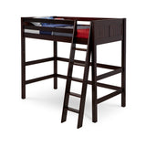 Camaflexi High Loft Bed - Panel Headboard - Cappuccino Finish - Twin or Full Size