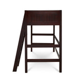 Camaflexi High Loft Bed - Panel Headboard - Cappuccino Finish - Twin or Full Size