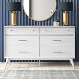 Mid-Century Six Drawer Dresser - 5 Color Options