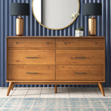 Mid-Century Six Drawer Dresser - 5 Color Options