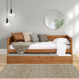 Mid-Century Modern Twin Size Day Bed with Twin Trundle - 3 Color Options