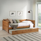 Mid-Century Modern Twin Size Day Bed with Twin Trundle - 3 Color Options