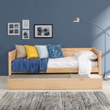 Mid-Century Modern Twin Size Day Bed with Twin Trundle - 3 Color Options