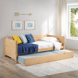 Mid-Century Modern Twin Size Day Bed with Twin Trundle - 3 Color Options