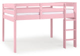Tribeca Twin Size Junior Loft Bed - Pink Finish - T1305