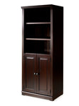 Newport Solid Wood Bookcase with Doors - Three Color Options