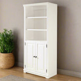 Newport Solid Wood Bookcase with Doors - Three Color Options