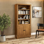Newport Solid Wood Bookcase with Doors - Three Color Options