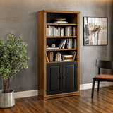 Newport Solid Wood Bookcase with Doors - Three Color Options