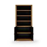 Newport Solid Wood Bookcase with Doors - Three Color Options