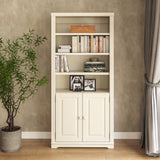 Newport Solid Wood Bookcase with Doors - Five Color Options