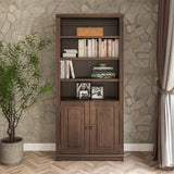 Newport Solid Wood Bookcase with Doors - Five Color Options