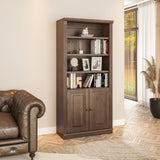 Newport Solid Wood Bookcase with Doors - Five Color Options