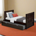 Camaflexi Twin Size Tall Platform Bed - Mission Headboard - 2 Color Options