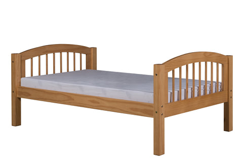 Camaflexi Twin Size Platform Bed - Arch Spindle Headboard - Natural Finish