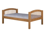 Camaflexi Twin Size Platform Bed with Twin Trundle - Arch Spindle Headboard - Natural Finish