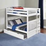 Camaflexi Full over Full Bunk Bed - Mission Headboard - Bed End Ladder - White Finish