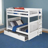 Camaflexi Full over Full Bunk Bed - Mission Headboard - Bed End Ladder - White Finish