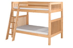 Camaflexi Twin over Twin Bunk Bed  - Angle Ladder - 2 Headboard Styles / 2 Color Finishes