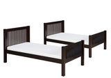 Camaflexi Twin sobre Twin Bunk Bed - Escalera angular - 2 estilos de cabecero / 2 acabados de color