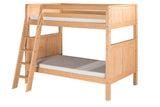 Camaflexi Twin over Twin Bunk Bed  - Angle Ladder - 2 Headboard Styles / 2 Color Finishes