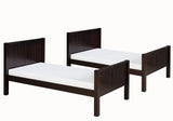 Camaflexi Twin sobre Twin Bunk Bed - Escalera angular - 2 estilos de cabecero / 2 acabados de color