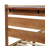 Rustic Style Wood Bed with LED Lighting and Power Outlet / Three Sizes / Two Color Finishes