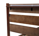 Rustic Style Wood Bed with LED Lighting and Power Outlet / Three Sizes / Two Color Finishes