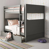 Camaflexi Full over Full Bunk Bed - Panel Headboard - 2 Color Options