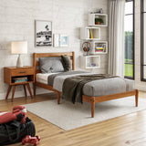 Mid-Century Twin Size Platform Bed - 2 Color Options