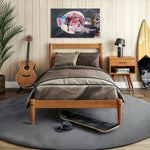 Mid-Century Twin Size Platform Bed - 2 Color Options