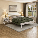 Mid-Century Modern Platform Bed - Queen Size - 4 Color Options