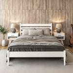 Mid-Century Modern Platform Bed - Queen Size - 4 Color Options